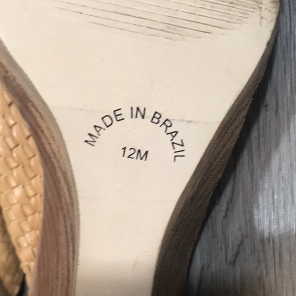 Eddie Bauer Braided Leather Wedge Natural Leather Mules size 12M - Picture 9 of 10